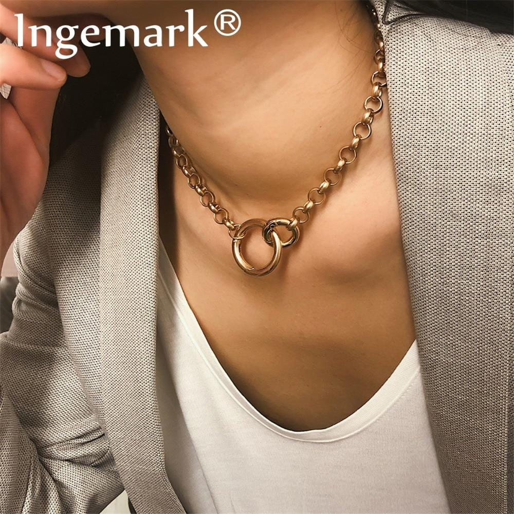 Ingemark – collier ras du cou Punk Miami cubain, bijoux Hip Hop, tendance, chaîne épaisse en fer, accessoires de cou pour femmes, 2019
