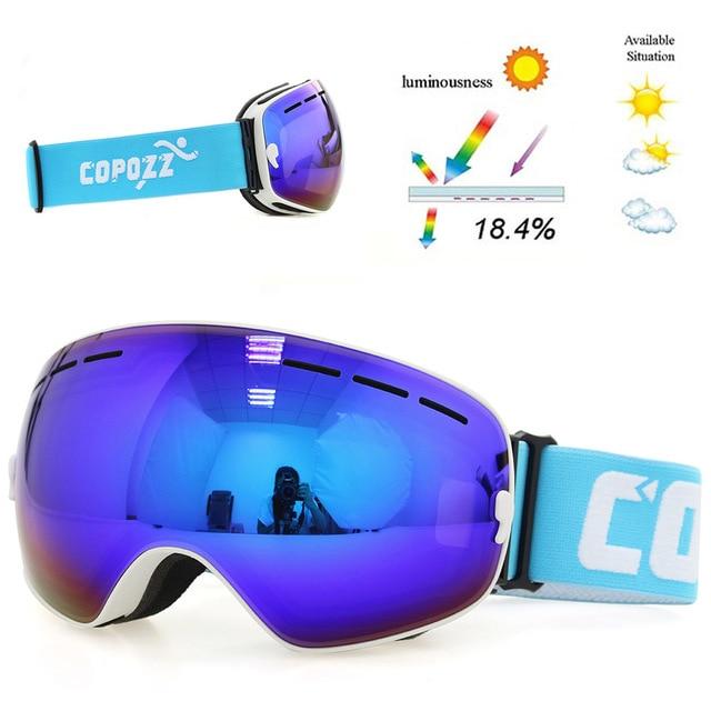 COPOZZ Brand Ski Goggles Men Women Snowboard Goggles Glasses for Skiing UV400 Protection Snow Skiing Glasses Anti-fog Ski Mask