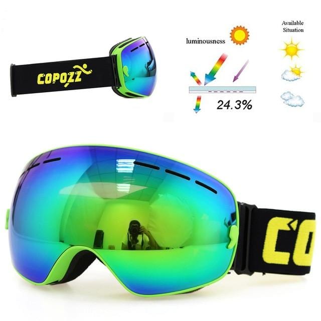 COPOZZ Brand Ski Goggles Men Women Snowboard Goggles Glasses for Skiing UV400 Protection Snow Skiing Glasses Anti-fog Ski Mask