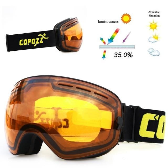 COPOZZ Brand Ski Goggles Men Women Snowboard Goggles Glasses for Skiing UV400 Protection Snow Skiing Glasses Anti-fog Ski Mask