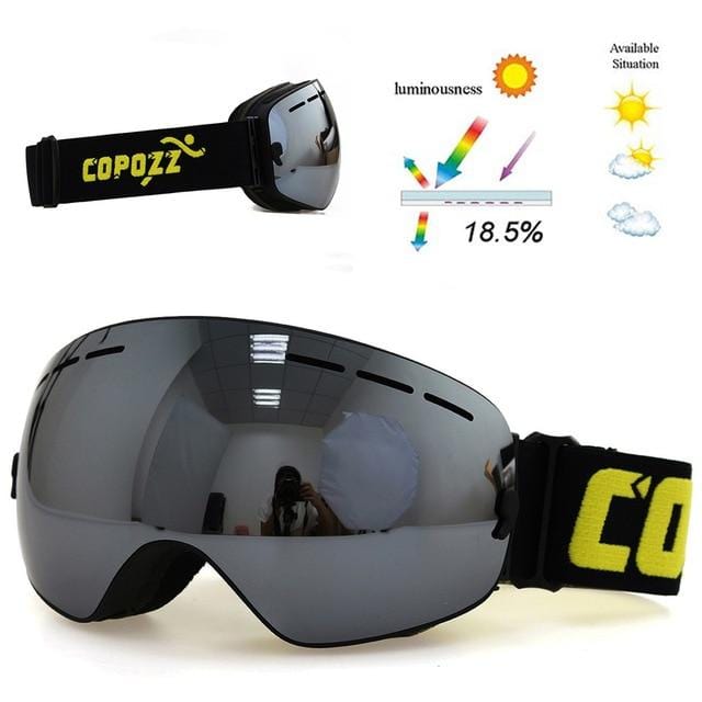 COPOZZ Brand Ski Goggles Men Women Snowboard Goggles Glasses for Skiing UV400 Protection Snow Skiing Glasses Anti-fog Ski Mask