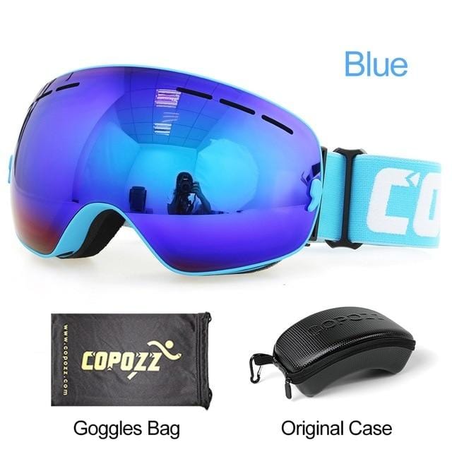 COPOZZ Brand Ski Goggles Men Women Snowboard Goggles Glasses for Skiing UV400 Protection Snow Skiing Glasses Anti-fog Ski Mask