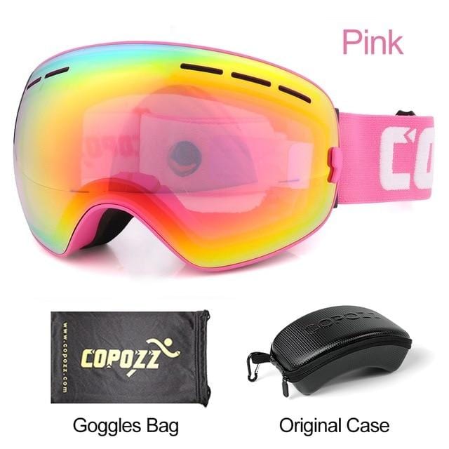 COPOZZ Brand Ski Goggles Men Women Snowboard Goggles Glasses for Skiing UV400 Protection Snow Skiing Glasses Anti-fog Ski Mask