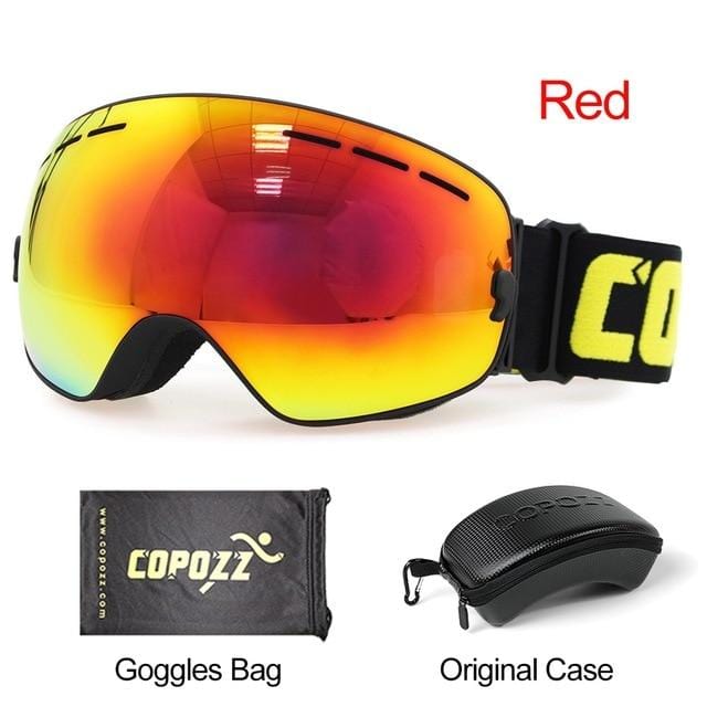 COPOZZ Brand Ski Goggles Men Women Snowboard Goggles Glasses for Skiing UV400 Protection Snow Skiing Glasses Anti-fog Ski Mask