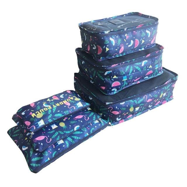6 pièces/ensemble organisateur de voyage sacs de rangement organisateur de bagages Portable vêtements pochette bien rangée valise emballage sac à linge mallette de rangement