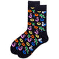 Mode unisexe Hip Hop hommes chaussettes heureuses automne avec des Fruits et image de dessin animé chaussettes Cool coton peigné pour les amoureux Meias 404