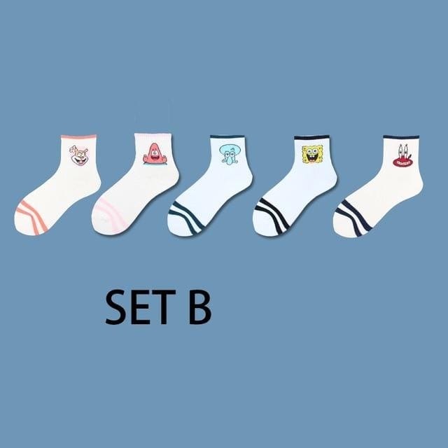 Ins Style – ensemble de chaussettes courtes à motifs d'animaux amusants pour femmes, 5 paires, dessin animé Ulzzang, cheville en coton respirant, Harajuku Cool Sox