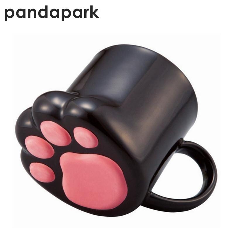 Pandapark mignon créatif pattes de chat en céramique personnalité lait tasse bureau café gobelet petit déjeuner tasses cadeau pour enfants PPX016
