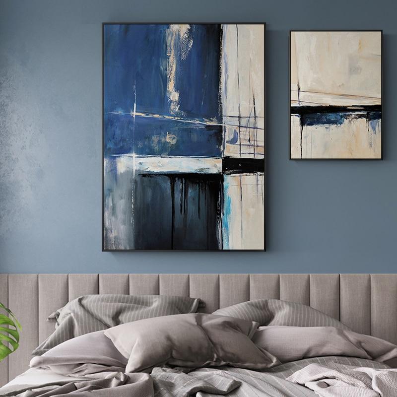 Abstract Blue Creative Seascape Canvas Paintings Posters And Print Unique Decor Wall Art Pictures For Living Room Bedroom Studio