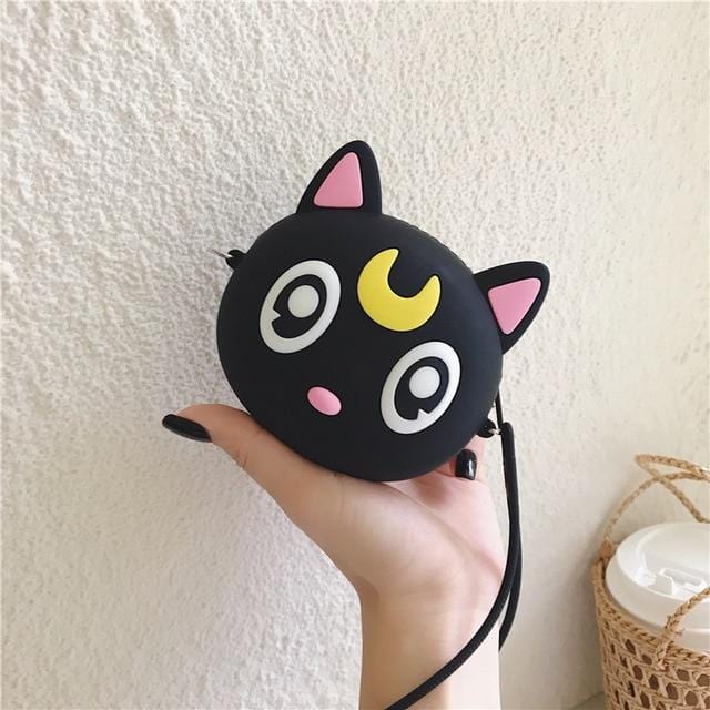 Q oncle – porte-monnaie de dessin animé pour filles, Mini portefeuille Kawaii avec chaîne et fermeture éclair en Silicone, sac de rangement pour clés d'écouteurs, Mini sac à bandoulière