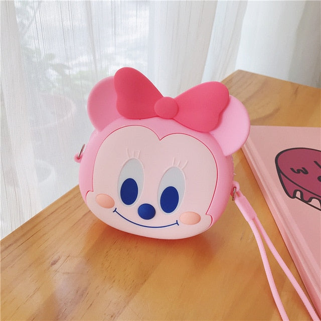 Q oncle – porte-monnaie de dessin animé pour filles, Mini portefeuille Kawaii avec chaîne et fermeture éclair en Silicone, sac de rangement pour clés d'écouteurs, Mini sac à bandoulière