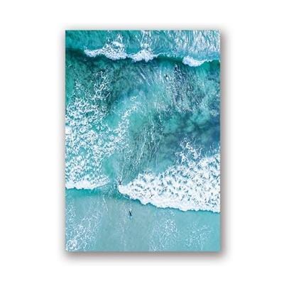 Toile d'art mural avec vagues d'océan, impression aérienne de plage, affiches nordiques, image de paysage de plage moderne pour décor de salon
