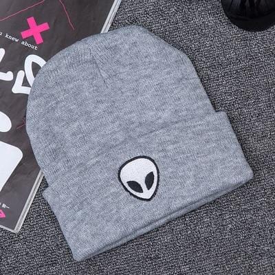 Offre spéciale broderie Alien chapeau hiver hommes et femmes manchette chapeaux doux solide bonnets Hip Hop unisexe chaud tricoté casquettes Gorros De Lana