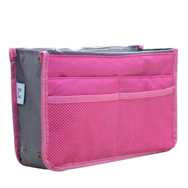 Organisateur insérer sac femmes Nylon voyage insérer organisateur sac à main sac à main grande doublure dame maquillage cosmétique sac pas cher femme fourre-tout