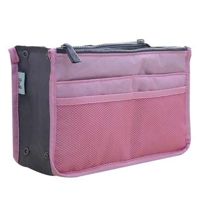 Organisateur insérer sac femmes Nylon voyage insérer organisateur sac à main sac à main grande doublure dame maquillage cosmétique sac pas cher femme fourre-tout