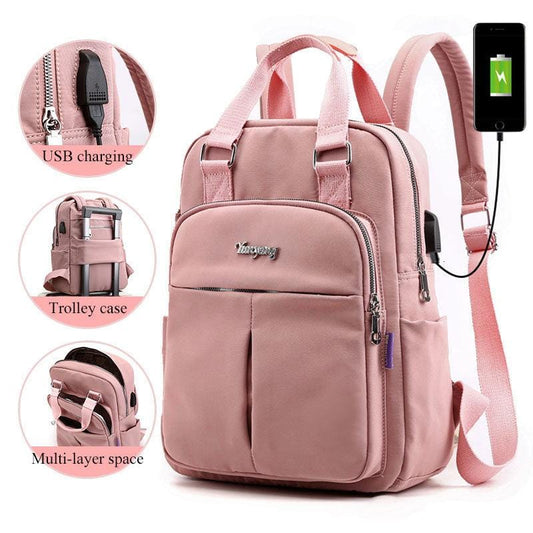 Filles sacs à dos d'ordinateur portable <span>rose</span> hommes USB charge sac à dos femmes voyage sac à dos sacs d'école sac pour garçons adolescent mochila escolar 2019