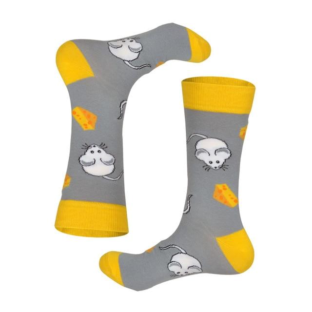 Lionzone 2019 nouvellement hommes chaussettes coton décontracté personnalité Design Hip Hop Streetwear heureux chaussettes cadeaux pour hommes marque qualité