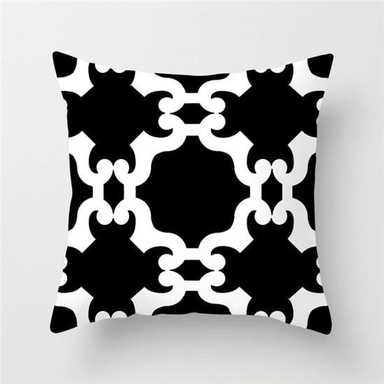 Fuwatacchi – housse de coussin à motif géométrique, taie d'oreiller douce, noire et blanche, décorative pour canapé, taie d'oreiller, noël