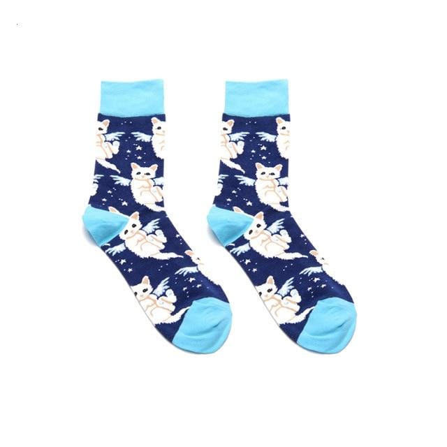 PEONFLY hommes mode impression dessin animé Crocodile requin zèbre chien paresseux Koala fleur oiseau coloré chaussettes doux confort coton chaussettes