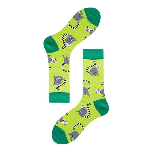 PEONFLY hommes mode impression dessin animé Crocodile requin zèbre chien paresseux Koala fleur oiseau coloré chaussettes doux confort coton chaussettes