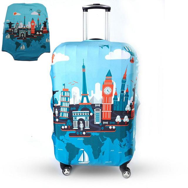 TRIPNUO housse de bagage bleu ville plus épaisse valise de voyage housse de protection pour malle de coffre appliquer au couvercle de valise 19 ''-32''