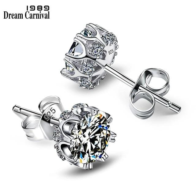 DreamCarnival 1989 Style populaire en argent Sterling 925 haute qualité Zircon pierre blanc luxe usage quotidien boucles d'oreilles en argent SE10817R