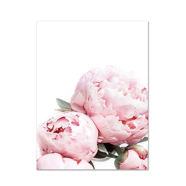 Affiche en toile de pivoine <span>rose</span> , impression nordique, texte de vie positif, peinture, décoration florale, image, décor de salon moderne