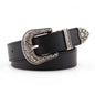 Hup femmes en cuir noir Western Cowgirl taille ceinture boucle en métal ceinture nouvelles ceintures chaudes pour les femmes de luxe marque de créateur