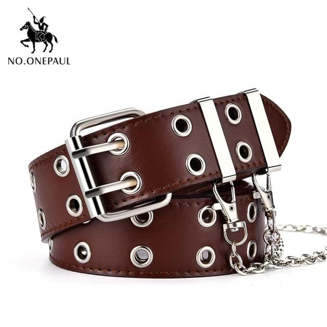 NO.ONEPAUL femmes ceinture en cuir véritable nouveau style Punk mode boucle ardillon jeans ceinture décorative chaîne marque de luxe ceintures pour femmes