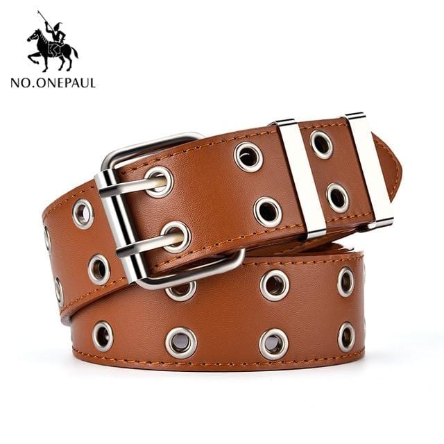 NO.ONEPAUL femmes ceinture en cuir véritable nouveau style Punk mode boucle ardillon jeans ceinture décorative chaîne marque de luxe ceintures pour femmes