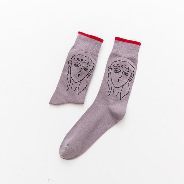 Chaussettes en coton hommes nuit étoilée hiver rétro femmes personnalité Art Van Gogh chaussettes peinture à l'huile chaussettes drôles chaussettes heureuses mâle socken