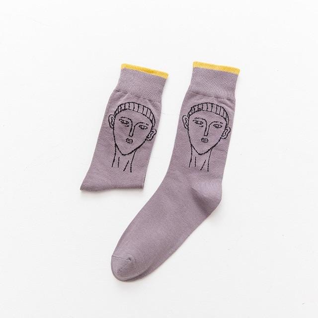 Chaussettes en coton hommes nuit étoilée hiver rétro femmes personnalité Art Van Gogh chaussettes peinture à l'huile chaussettes drôles chaussettes heureuses mâle socken