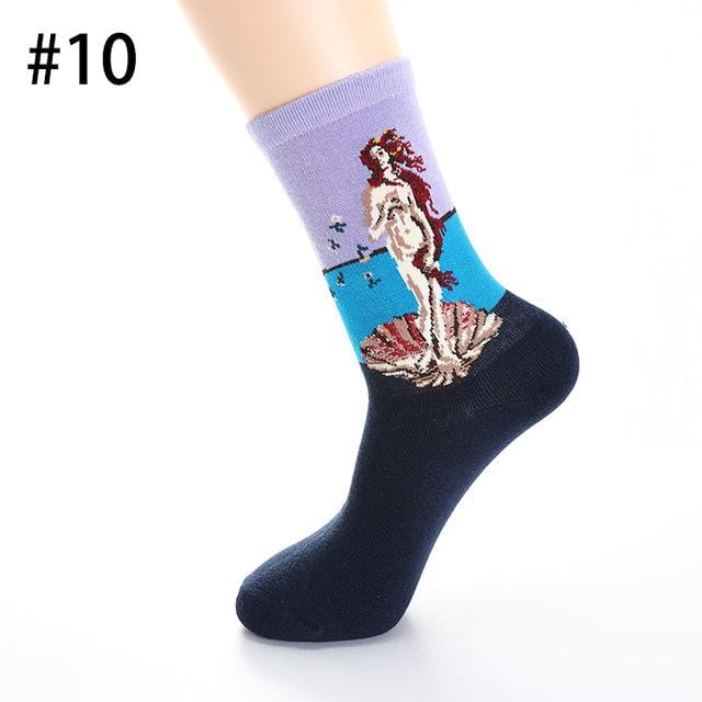 Chaussettes en coton hommes nuit étoilée hiver rétro femmes personnalité Art Van Gogh chaussettes peinture à l'huile chaussettes drôles chaussettes heureuses mâle socken