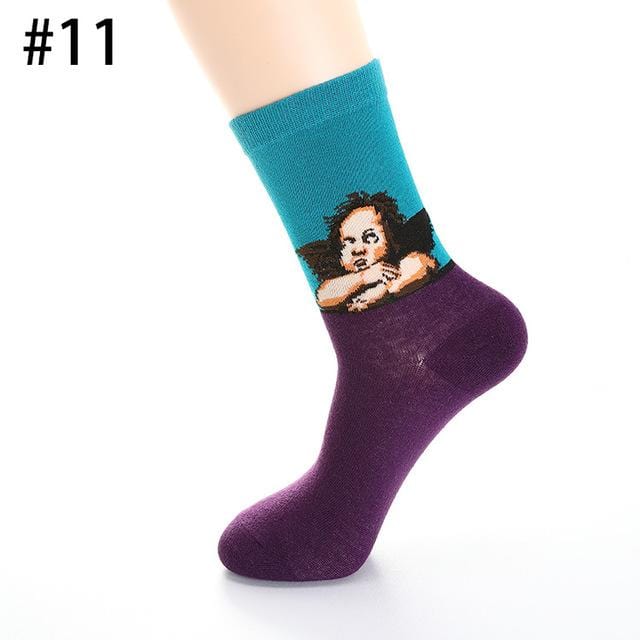 Chaussettes en coton hommes nuit étoilée hiver rétro femmes personnalité Art Van Gogh chaussettes peinture à l'huile chaussettes drôles chaussettes heureuses mâle socken