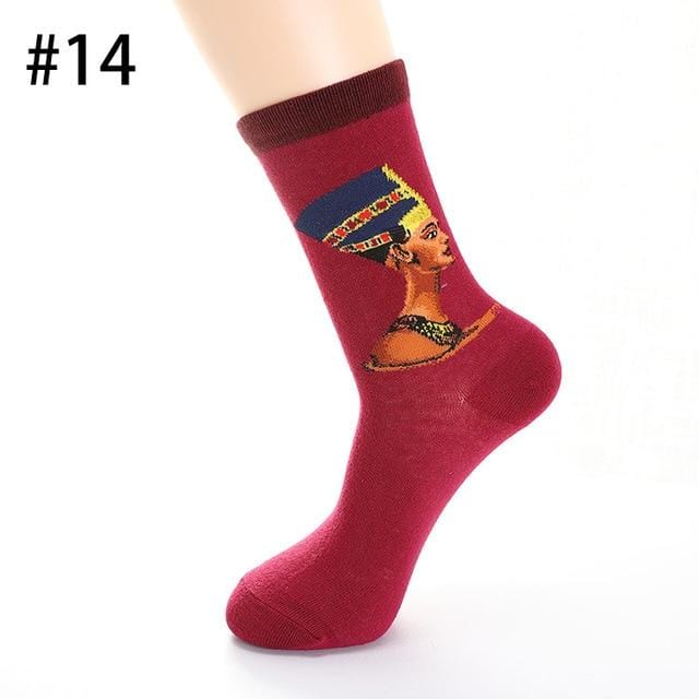 Chaussettes en coton hommes nuit étoilée hiver rétro femmes personnalité Art Van Gogh chaussettes peinture à l'huile chaussettes drôles chaussettes heureuses mâle socken