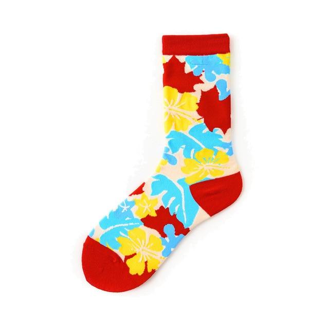 Nouveauté heureux drôle hommes chaussettes graphiques coton peigné Omelette grenouille fou Burger saumon maïs avocat oiseau poisson chaussette cadeau de noël