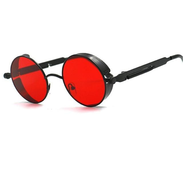 Lunettes de soleil Steampunk rondes en métal pour hommes et femmes, à la mode, de marque de styliste, monture rétro, Vintage, de haute qualité, UV400