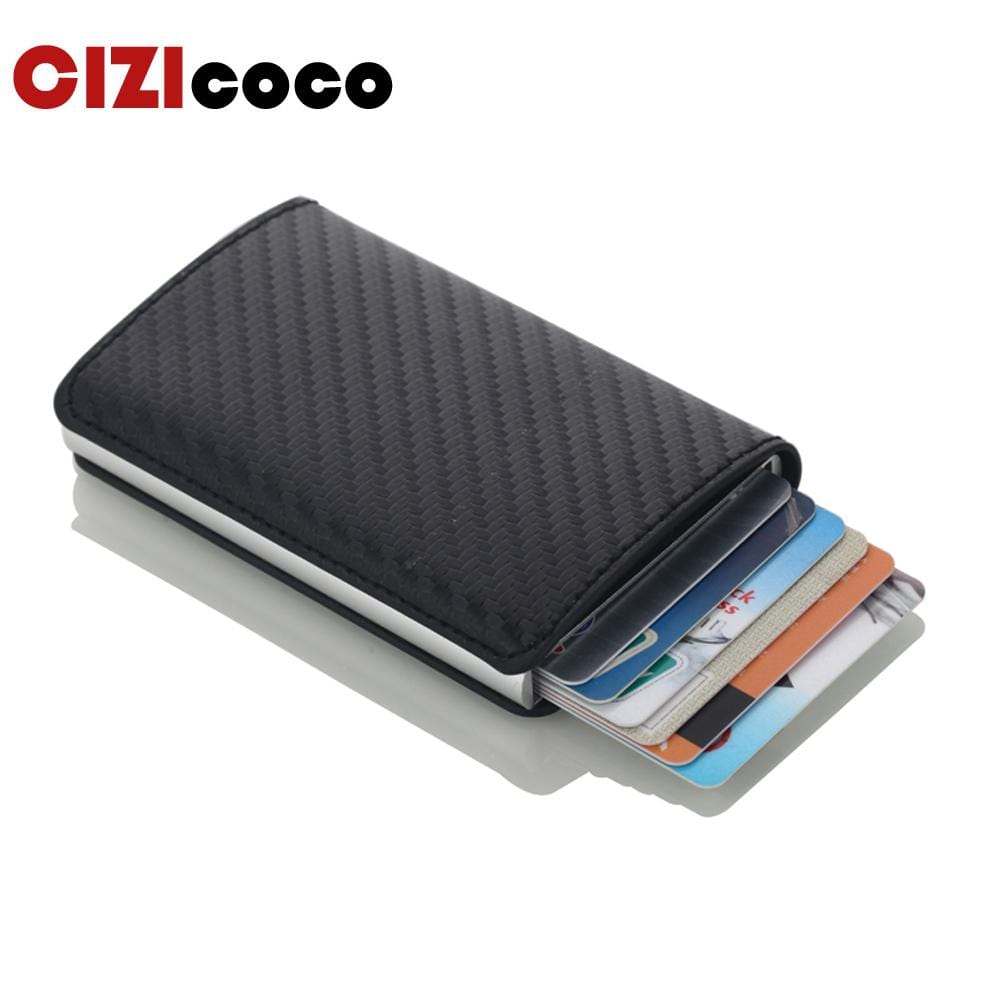 Porte-cartes de crédit pour hommes, étui pour cartes d'identité professionnelle, porte-cartes RFID automatique, portefeuilles en aluminium pour cartes bancaires