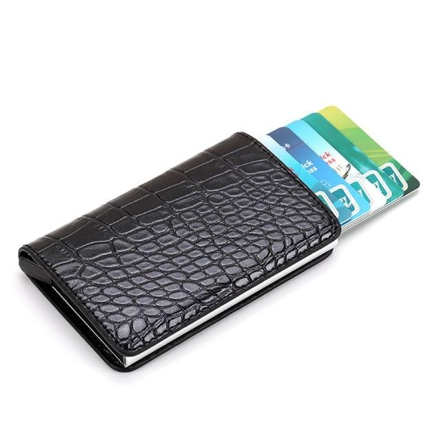 Porte-cartes de crédit pour hommes, étui pour cartes d'identité professionnelle, porte-cartes RFID automatique, portefeuilles en aluminium pour cartes bancaires