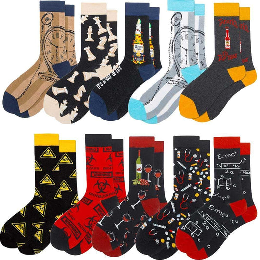 Chaussettes colorées pour hommes, Harajuku, symbole joyeux et drôle, formule géométrique d'échecs internationale, chaussettes en coton, cadeau de noël