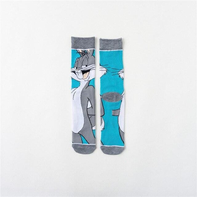 Mode coton personnalité personnage de dessin animé chaussettes hommes et femmes chaussettes décontractées unisexe Harajuku créatif hip hop skateboard chaussettes