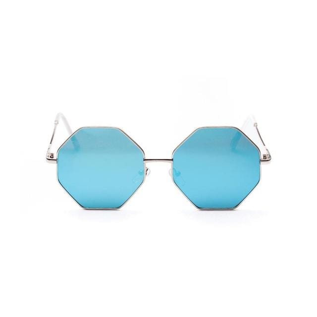 Petites lunettes de soleil polygone pour femmes et hommes, rétro rondes en métal, marque de styliste hexagonale, UV400, nouvelle collection