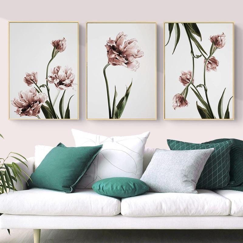Toile d'art mural avec imprimés de fleurs de tulipes modernes, peintures florales, affiche scandinave, images pour salon, chambre à coucher, décoration de maison