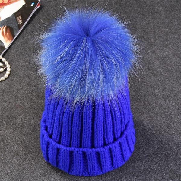 Xtrois vison et fourrure de renard casquette pom poms chapeau d'hiver pour femmes fille chapeau tricoté bonnets casquette flambant neuf épais femme casquette