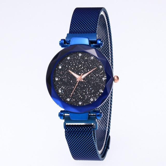 Reloj Mujer luxe ciel étoilé femmes montres or magnétique maille ceinture bande montre femmes mode robe montre-bracelet Zegarek Damski