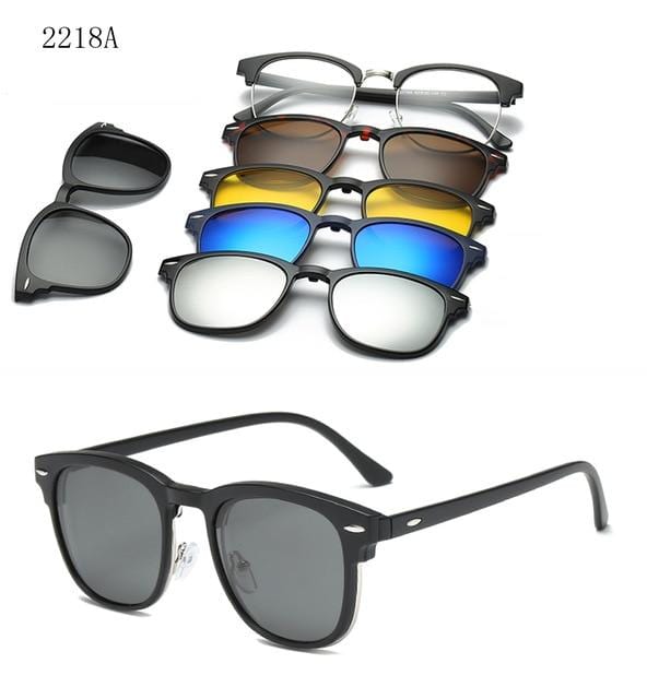 RUISIMO 5 lentilles aimant lunettes de soleil pince miroir pince sur lunettes de soleil clip sur lunettes hommes polarisées personnalisé Prescription myopie