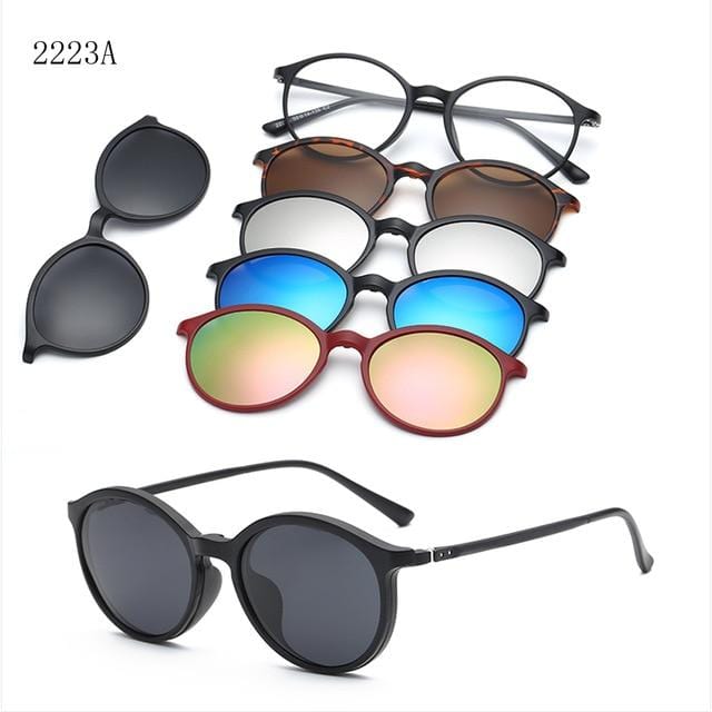 RUISIMO 5 lentilles aimant lunettes de soleil pince miroir pince sur lunettes de soleil clip sur lunettes hommes polarisées personnalisé Prescription myopie