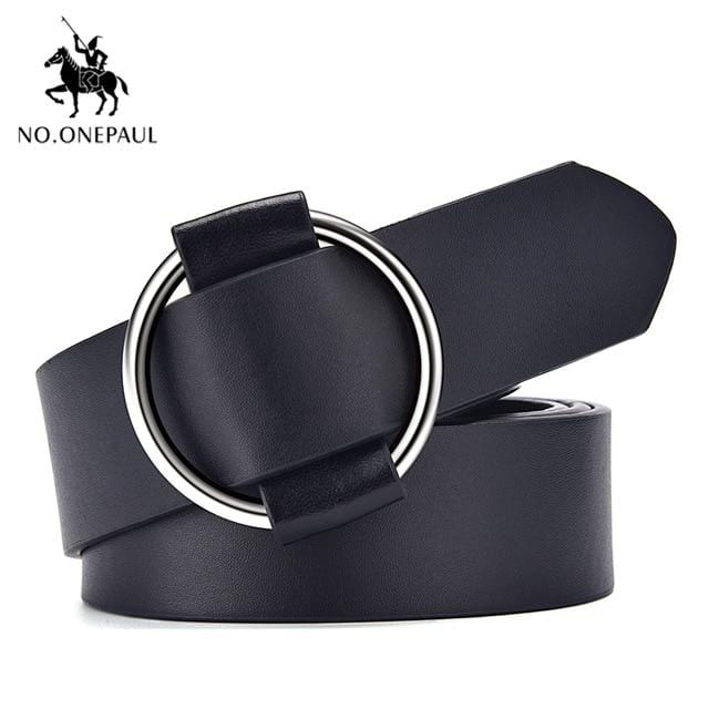 NO.ONEPAUL Designer célèbre marque en cuir de haute qualité ceinture en alliage de mode double anneau cercle boucle fille jeans robe ceintures sauvages