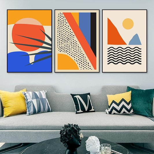Geometric Abstract Scene Scandinavia Canvas Painting Wall Art Prints Poster Picture for Gallery Living Room Interior Home Decor