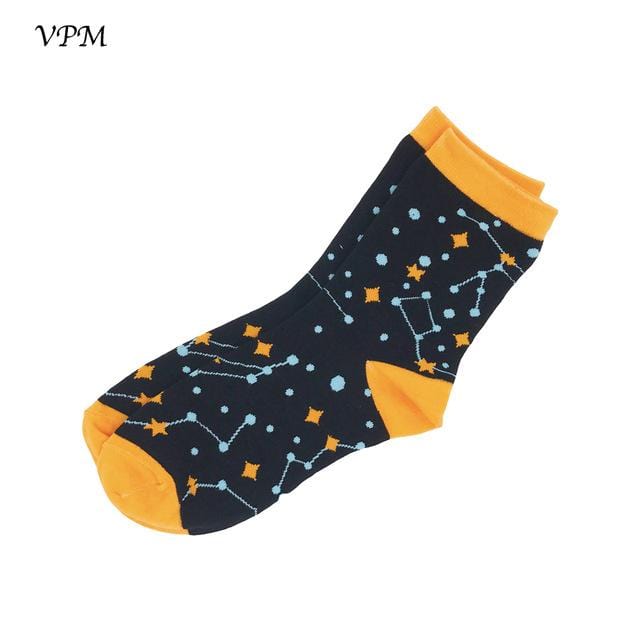 VPM – chaussettes en coton pour femmes, décontractées, mignonnes, Design Streetwear, drôle, Alien, cochon, chien, chat, imprimé spatial, cadeau pour filles